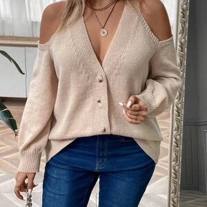 Knitted front button up top